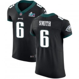 Eagles #6 DeVonta Smith Black Super Bowl LVII Patch Alternate Men's Stitched NFL Vapor Untouchable Elite Jersey