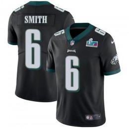 Eagles #6 DeVonta Smith Black Super Bowl LVII Patch Alternate Men's Stitched NFL Vapor Untouchable Limited Jersey