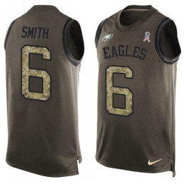 Eagles #6 DeVonta Smith Green Men's Stitched NFL Limited Salute To Service Tank Top Jersey