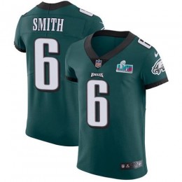 Eagles #6 DeVonta Smith Green Team Color Super Bowl LVII Patch Men's Stitched NFL Vapor Untouchable Elite Jersey