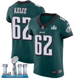 Eagles #62 Jason Kelce Midnight Green Team Color Super Bowl LII Men's Stitched NFL Vapor Untouchable Elite Jersey