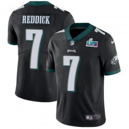 Eagles #7 Haason Reddick Black Alternate Super Bowl LVII Patch Men's Stitched NFL Vapor Untouchable Limited Jersey
