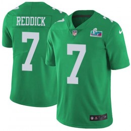 Eagles #7 Haason Reddick Green Super Bowl LVII Patch Men's Stitched NFL Limited Rush Jersey