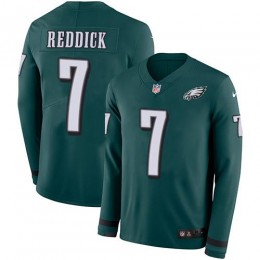 Eagles #7 Haason Reddick Green Team Color Men's Stitched NFL Limited Therma Long Sleeve Jersey