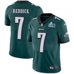 Eagles #7 Haason Reddick Green Team Color Super Bowl LVII Patch Men's Stitched NFL Vapor Untouchable Limited Jersey