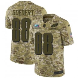Eagles #88 Dallas Goedert Camo Super Bowl LVII Patch Men's Stitched NFL Limited 2018 Salute To Service Jersey