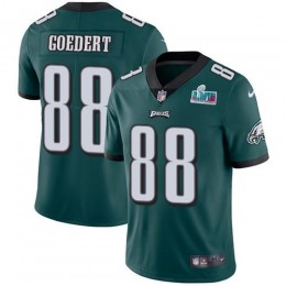 Eagles #88 Dallas Goedert Green Team Color Super Bowl LVII Patch Men's Stitched NFL Vapor Untouchable Limited Jersey