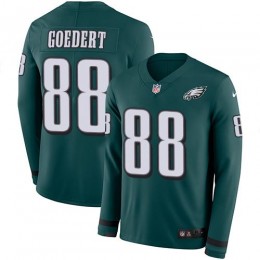 Eagles #88 Dallas Goedert Midnight Green Team Color Men's Stitched NFL Limited Therma Long Sleeve Jersey