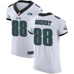 Eagles #88 Dallas Goedert White Super Bowl LVII Patch Men's Stitched NFL New Elite Jersey