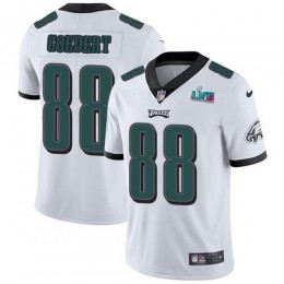 Eagles #88 Dallas Goedert White Super Bowl LVII Patch Men's Stitched NFL Vapor Untouchable Limited Jersey