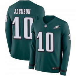 Philadelphia Eagles #10 DeSean Jackson Midnight Green Team Color Men's Stitched NFL Limited Therma Long Sleeve Jersey