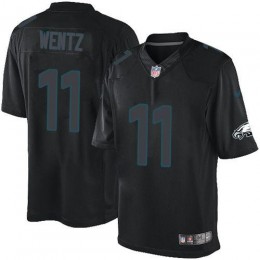 Philadelphia Eagles #11 Carson Wentz Black Men's Stitched NFL Impact Limited Jersey