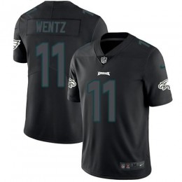 Philadelphia Eagles #11 Carson Wentz Black Men's Stitched NFL Limited Rush Impact Jersey