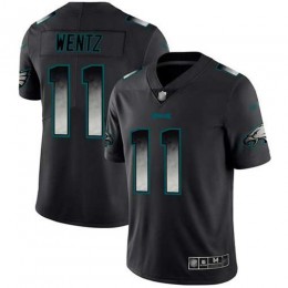 Philadelphia Eagles #11 Carson Wentz Black Men's Stitched NFL Vapor Untouchable Limited Smoke Fashion Jersey