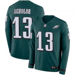 Philadelphia Eagles #13 Nelson Agholor Midnight Green Team Color Men's Stitched NFL Limited Therma Long Sleeve Jersey