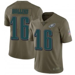 Philadelphia Eagles #16 Mack Hollins Olive Men's Stitched NFL Limited 2017 Salute To Service Jersey