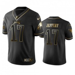Philadelphia Eagles #17 Alshon Jeffery Black Golden Limited Edition Stitched NFL Jersey
