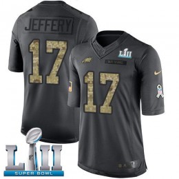 Philadelphia Eagles #17 Alshon Jeffery Black Super Bowl LII Men's Stitched NFL Limited 2016 Salute To Service Jersey
