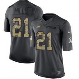 Philadelphia Eagles #21 Jalen Mills Black Men's Stitched NFL Limited 2016 Salute to Service Jersey