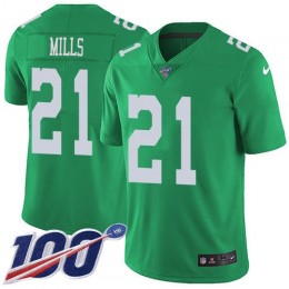 Philadelphia Eagles #21 Jalen Mills Green Men's Stitched NFL Limited Rush 100th Season Jersey