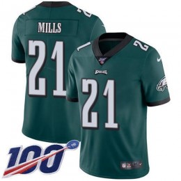 Philadelphia Eagles #21 Jalen Mills Green Team Color Men's Stitched NFL 100th Season Vapor Untouchable Limited Jersey