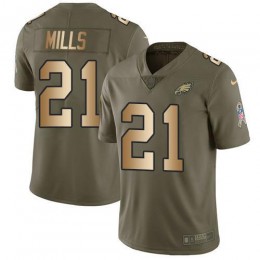 Philadelphia Eagles #21 Jalen Mills Olive/Gold Men's Stitched NFL Limited 2017 Salute To Service Jersey