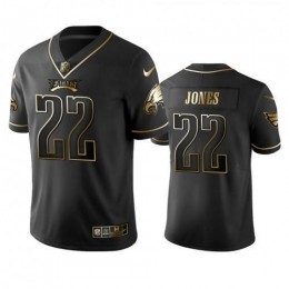 Philadelphia Eagles #22 Sidney Jones Black Golden Limited Edition Stitched NFL Jersey