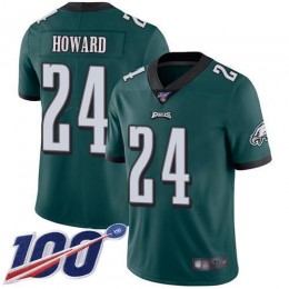 Philadelphia Eagles #24 Jordan Howard Midnight Green Team Color Men's Stitched NFL 100th Season Vapor Limited Jersey