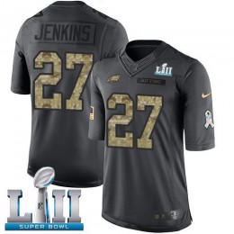 Philadelphia Eagles #27 Malcolm Jenkins Black Super Bowl LII Men's Stitched NFL Limited 2016 Salute To Service Jersey