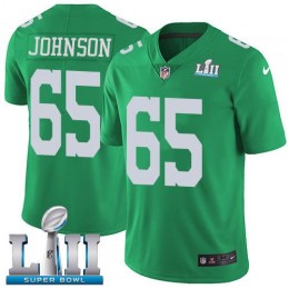 Philadelphia Eagles #65 Lane Johnson Green Super Bowl LII Men's Stitched NFL Limited Rush Jersey