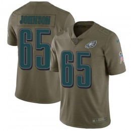 Philadelphia Eagles #65 Lane Johnson Olive Men's Stitched NFL Limited 2017 Salute To Service Jersey