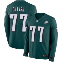 Philadelphia Eagles #77 Andre Dillard Midnight Green Team Color Men's Stitched NFL Limited Therma Long Sleeve Jersey