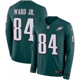 Philadelphia Eagles #84 Greg Ward Jr. Green Team Color Men's Stitched NFL Limited Therma Long Sleeve Jersey
