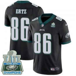 Philadelphia Eagles #86 Zach Ertz Black Alternate Super Bowl LII Champions Men's Stitched NFL Vapor Untouchable Limited Jersey