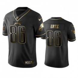 Philadelphia Eagles #86 Zach Ertz Black Golden Limited Edition Stitched NFL Jersey