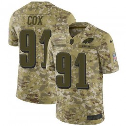 Philadelphia Eagles #91 Fletcher Cox Camo Men's Stitched NFL Limited 2018 Salute To Service Jersey