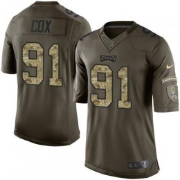 Philadelphia Eagles #91 Fletcher Cox Green Men's Stitched NFL Limited 2015 Salute To Service Jersey