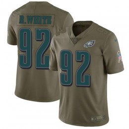 Philadelphia Eagles #92 Reggie White Olive Men's Stitched NFL Limited 2017 Salute To Service Jersey