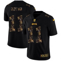 Philadelphia Eagles #11 A.J. Brown Men's Black Flocked Lightning Vapor Limited NFL Jersey