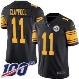 Pittsburgh Steelers #11 Chase Claypool Black Men's Stitched NFL Limited Rush 100th Season Jersey