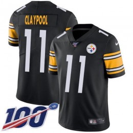 Pittsburgh Steelers #11 Chase Claypool Black Team Color Men's Stitched NFL 100th Season Vapor Untouchable Limited Jersey