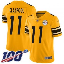 Pittsburgh Steelers #11 Chase Claypool Gold Men's Stitched NFL Limited Inverted Legend 100th Season Jersey
