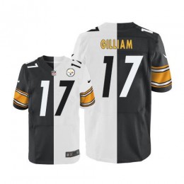 Pittsburgh Steelers #17 Joe Gilliam White/Black Men's Stitched NFL Elite Split Jersey