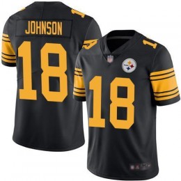 Pittsburgh Steelers #18 Diontae Johnson Black Men's Stitched NFL Limited Rush Jersey