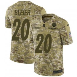 Pittsburgh Steelers #20 Rocky Bleier Camo Men's Stitched NFL Limited 2018 Salute To Service Jersey