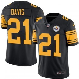 Pittsburgh Steelers #21 Sean Davis Black Men's Stitched NFL Limited Rush Jersey