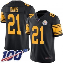 Pittsburgh Steelers #21 Sean Davis Black Men's Stitched NFL Limited Rush 100th Season Jersey