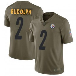 Pittsburgh Steelers #2 Mason Rudolph Olive Men's Stitched NFL Limited 2017 Salute To Service Jersey