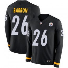 Pittsburgh Steelers #26 Mark Barron Black Team Color Men's Stitched NFL Limited Therma Long Sleeve Jersey
