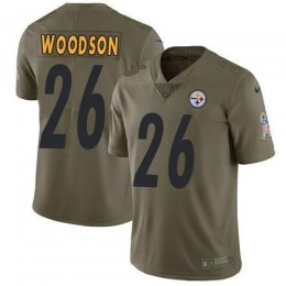 Pittsburgh Steelers #26 Rod Woodson Olive Men's Stitched NFL Limited 2017 Salute to Service Jersey